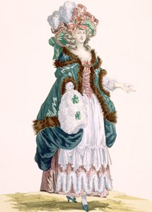 デュパンによって刻まれたルクセンブルクの庭園を歩く、「Galeries des Modes et Costumes Francais」c.1778-87からのプレート番号213 作： Francois Louis Joseph Watteau